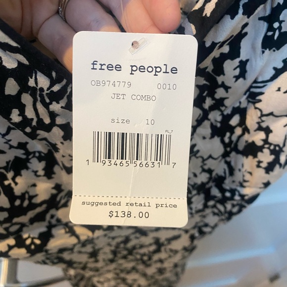 Free People Black and beige Floral Midi Dress - Picture 11 of 12